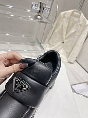 Prada black soft black padded moccasin shoes - 3