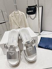 Prada silver Rubber wedge platform sandals - 4