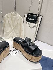 Prada Black Rubber wedge platform sandals  - 5