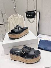 Prada Black Rubber wedge platform sandals  - 4