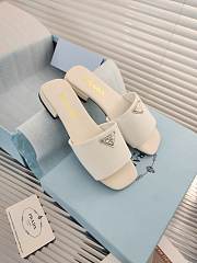 Prada White Saffiano leather slides - 5