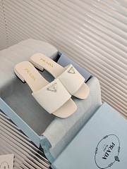 Prada White Saffiano leather slides - 3