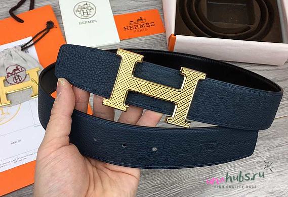 Hermes Belt golden guilloché buckle 3.8cm - 1