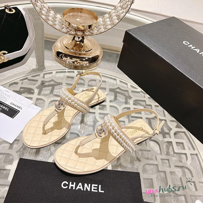 Chanel pearl beige sandals - 1