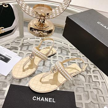 Chanel pearl beige sandals