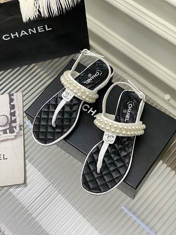 Chanel pearl white sandals