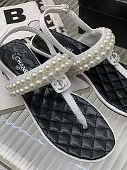 Chanel pearl white sandals - 3