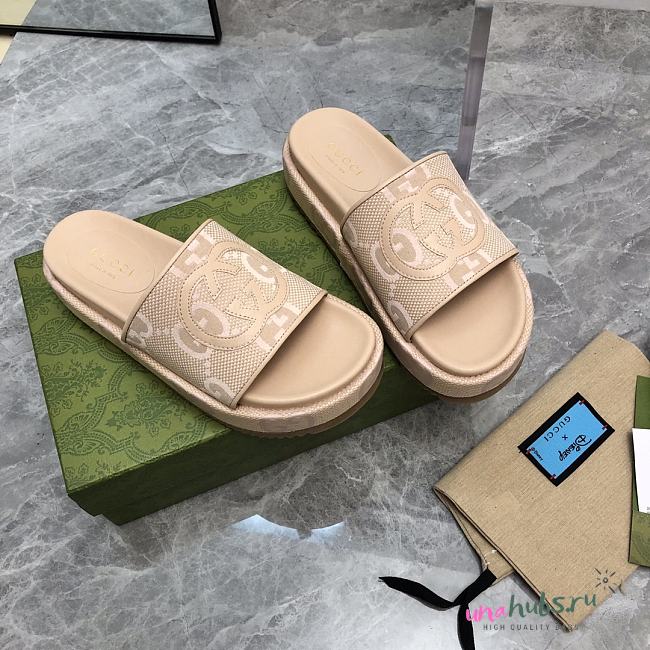 Gucci jumbo GG platform slide sandal - 1