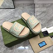 Gucci jumbo GG green platform slide sandal - 3