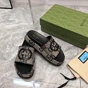 Gucci jumbo GG black platform slide sandal - 6