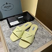 Prada brushed yellow leather slides - 1