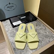 Prada brushed yellow leather slides - 2