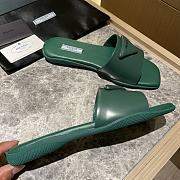 Prada brushed green leather slides - 6