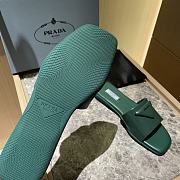 Prada brushed green leather slides - 3