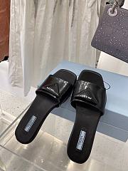 Prada brushed black leather slides - 2