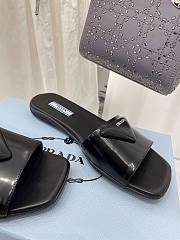 Prada brushed black leather slides - 3