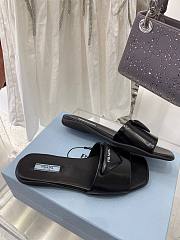 Prada brushed black leather slides - 4