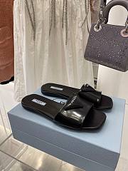 Prada brushed black leather slides - 5