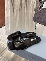 Prada brushed black leather slides - 6