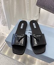 Prada brushed black leather slides - 1