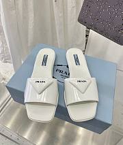 Prada brushed white leather slides - 1