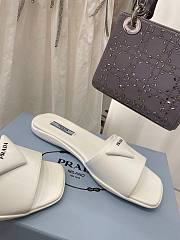 Prada brushed white leather slides - 6