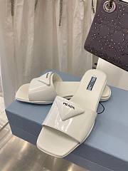 Prada brushed white leather slides - 5