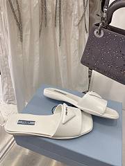 Prada brushed white leather slides - 2