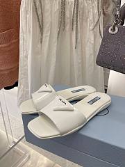 Prada brushed white leather slides - 3