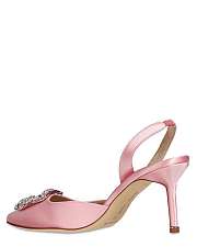 Manolo Blahnik Pink Satin slingback heels - 3