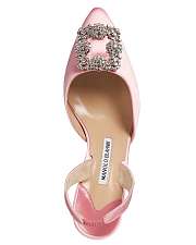 Manolo Blahnik Pink Satin slingback heels - 2