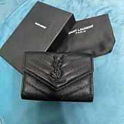 YSL Cassandre all black small envelope wallet - 5