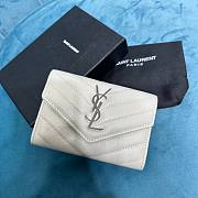 YSL Cassandre white silver small envelope wallet - 6