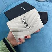 YSL Cassandre white silver small envelope wallet - 5