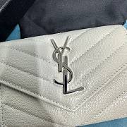 YSL Cassandre white silver small envelope wallet - 4