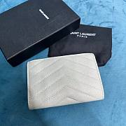 YSL Cassandre white silver small envelope wallet - 3