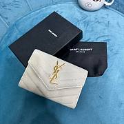 YSL Cassandre white gold small envelope wallet - 4