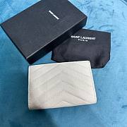 YSL Cassandre white gold small envelope wallet - 2