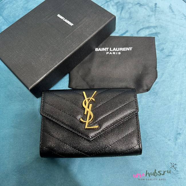 YSL Cassandre black gold small envelope wallet - 1