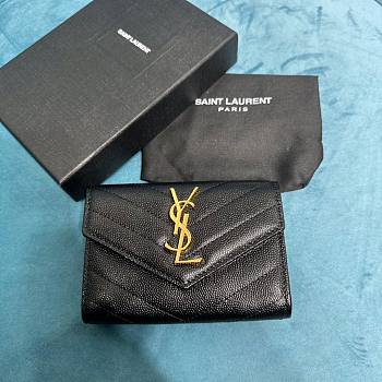 YSL Cassandre black gold small envelope wallet