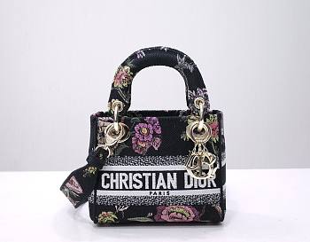 Dior lady D-lite small black multicolor bag