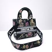 Dior lady D-lite medium black multicolor bag - 5