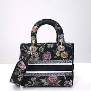 Dior lady D-lite medium black multicolor bag - 4