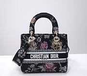 Dior lady D-lite medium black multicolor bag - 1