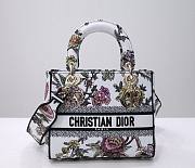 Dior lady D-lite medium white multicolor bag - 1