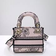 Dior lady D-lite mini pink nude multicolor bag - 3