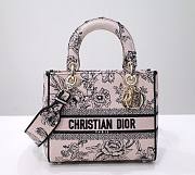 Dior lady D-lite medium pink nude multicolor bag  - 1