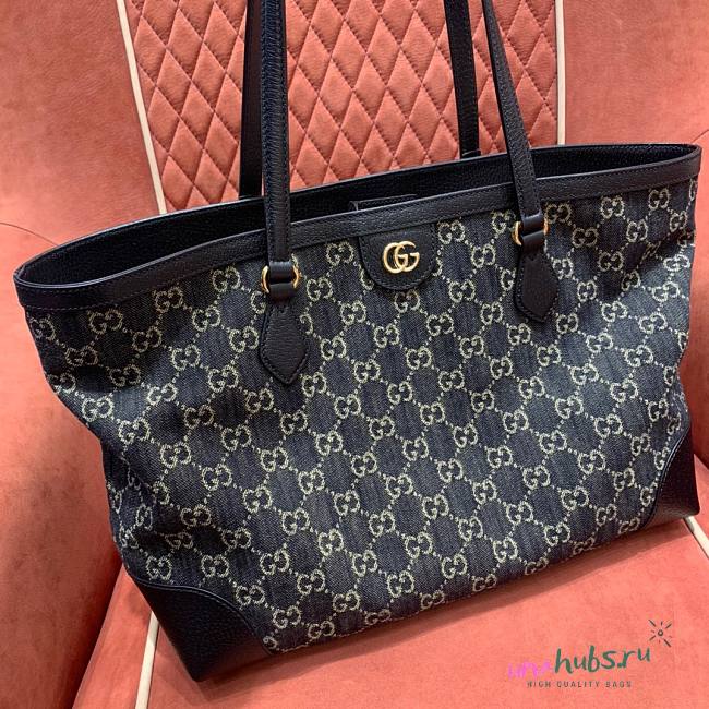 Gucci Shopping Tote Blue Denim Bag - 1