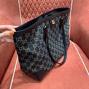 Gucci Shopping Tote Blue Denim Bag - 4