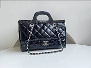 CHANEL Glazed Calfskin CC Delivery Small Tote Black - 1